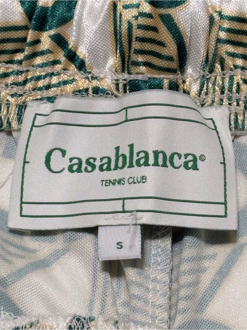 NWT Men’s S Casablanca Silk Shirt and Shorts Set Green Gold Garnet New With Tags - Picture 7 of 8